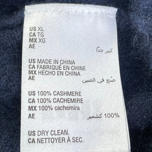 Charter Club 100% Cashmere Navy Blue Crew Neck Sweater XL Luxury Soft Knit - Picture 8 of 9